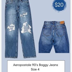 Aeropostale Blue Baggy Jeans for Men